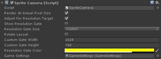 SpriteCamera Inspector