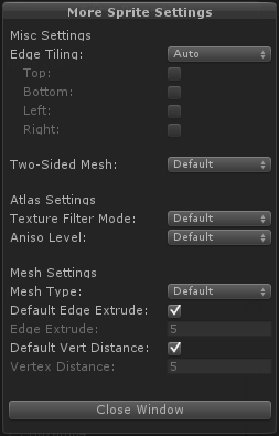 More Sprite Settings